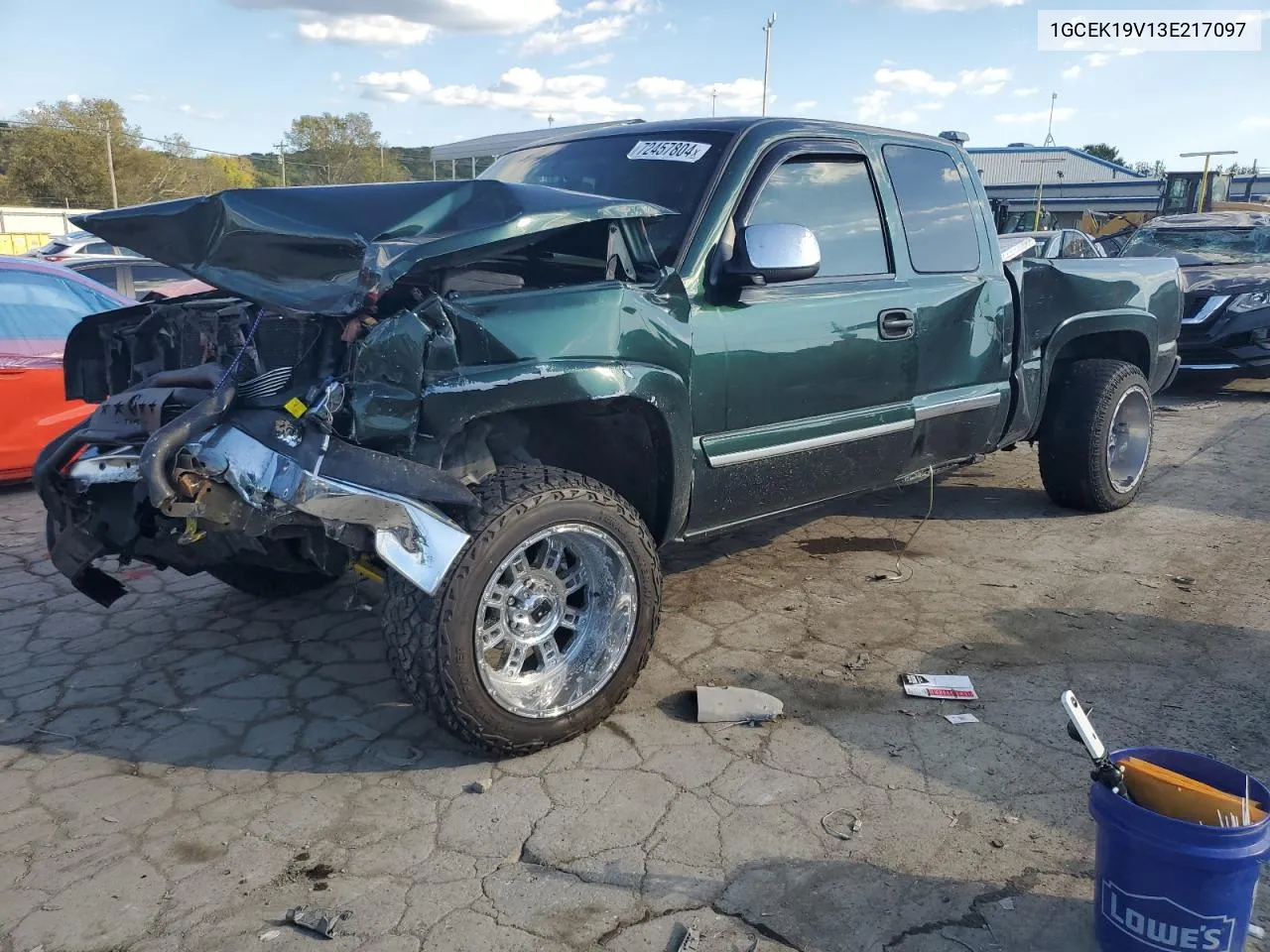 2003 Chevrolet Silverado K1500 VIN: 1GCEK19V13E217097 Lot: 72457804