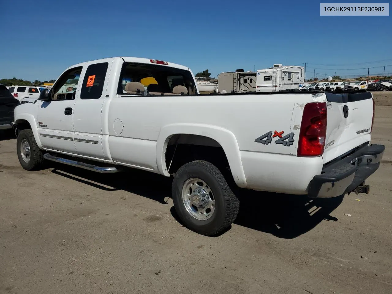 2003 Chevrolet Silverado K2500 Heavy Duty VIN: 1GCHK29113E230982 Lot: 72539394