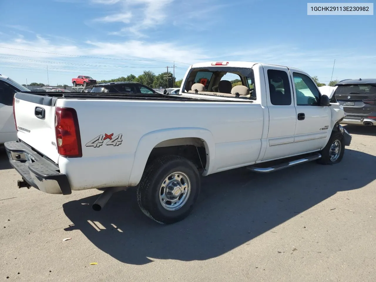 2003 Chevrolet Silverado K2500 Heavy Duty VIN: 1GCHK29113E230982 Lot: 72539394