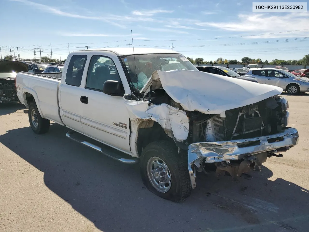 2003 Chevrolet Silverado K2500 Heavy Duty VIN: 1GCHK29113E230982 Lot: 72539394