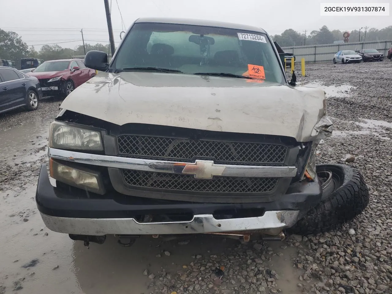 2003 Chevrolet Silverado K1500 VIN: 2GCEK19V931307874 Lot: 72713284