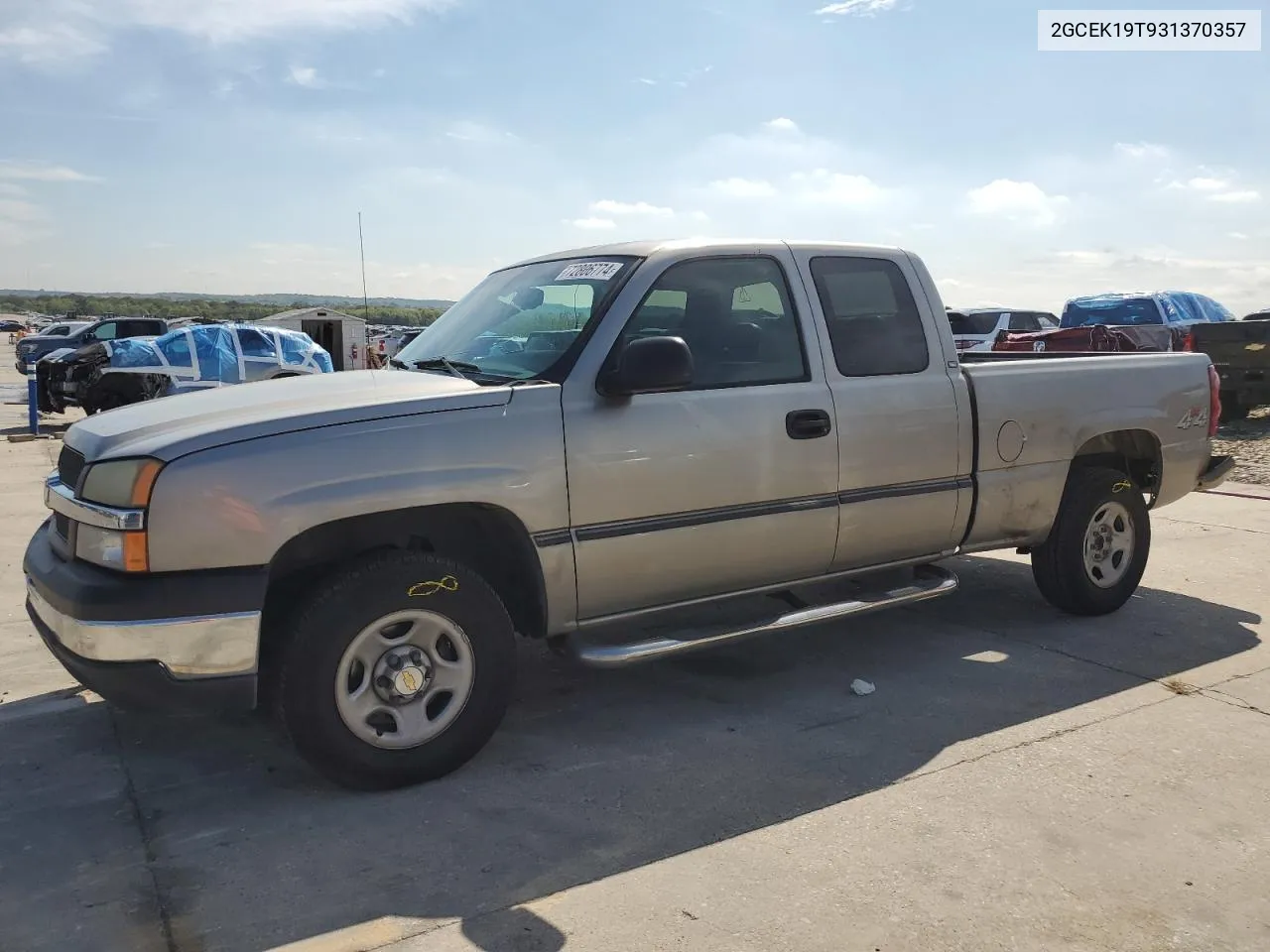 2003 Chevrolet Silverado K1500 VIN: 2GCEK19T931370357 Lot: 72806774