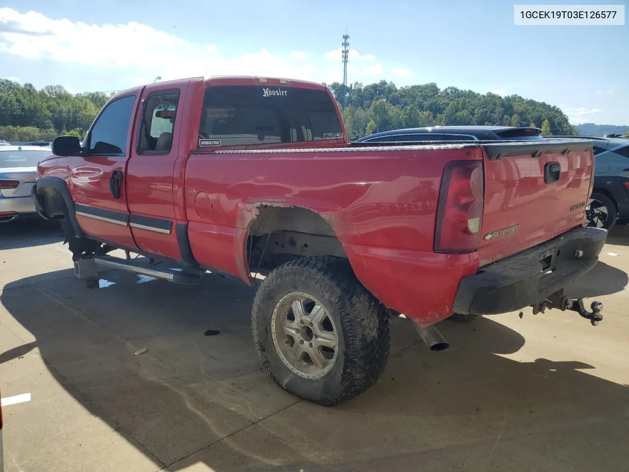 2003 Chevrolet Silverado K1500 VIN: 1GCEK19T03E126577 Lot: 73583244