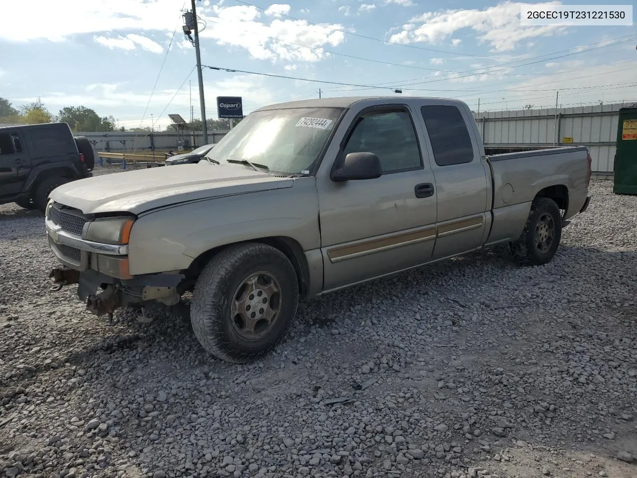 2003 Chevrolet Silverado C1500 VIN: 2GCEC19T231221530 Lot: 74292444