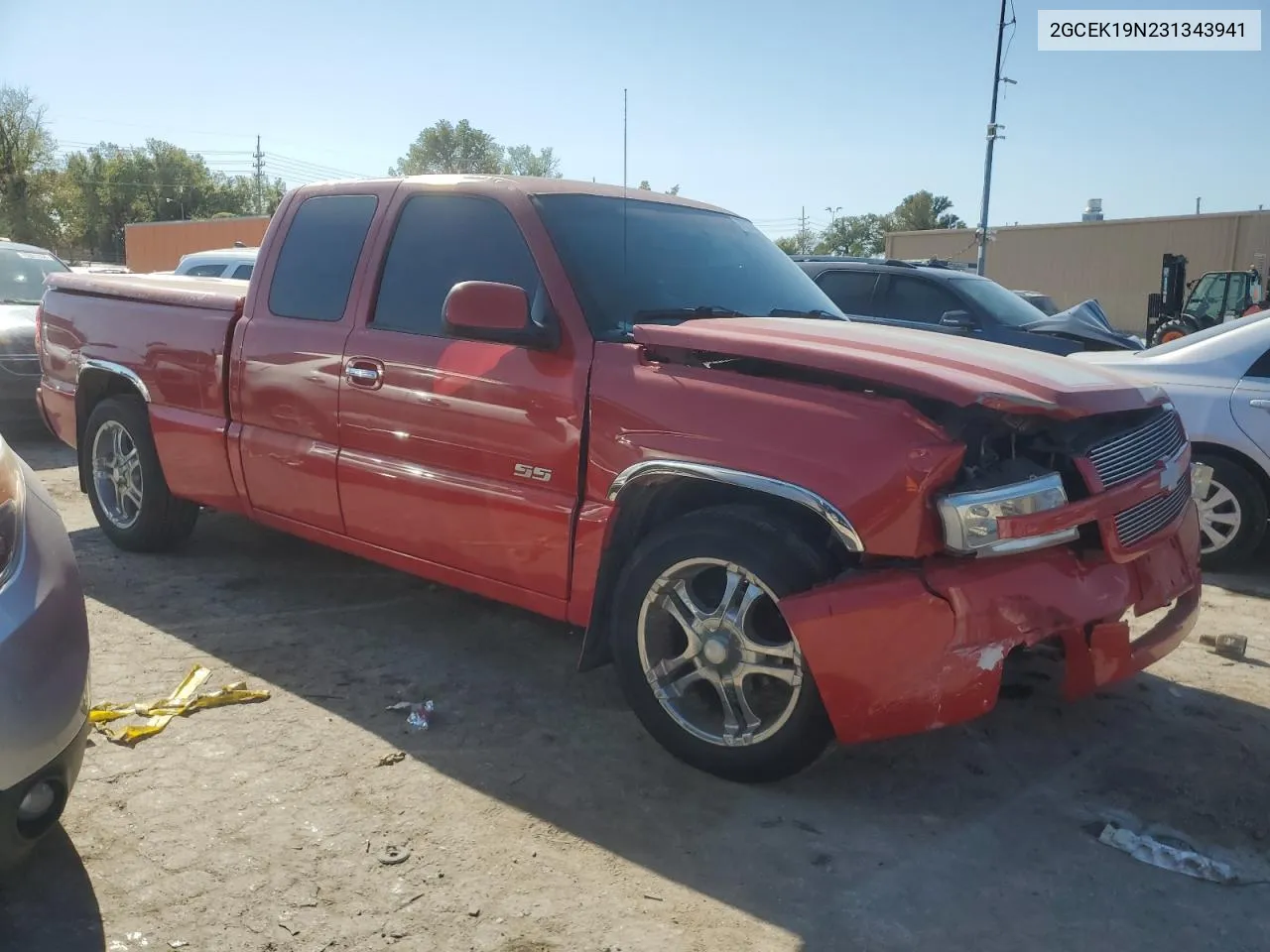 2003 Chevrolet Silverado K1500 VIN: 2GCEK19N231343941 Lot: 75244214