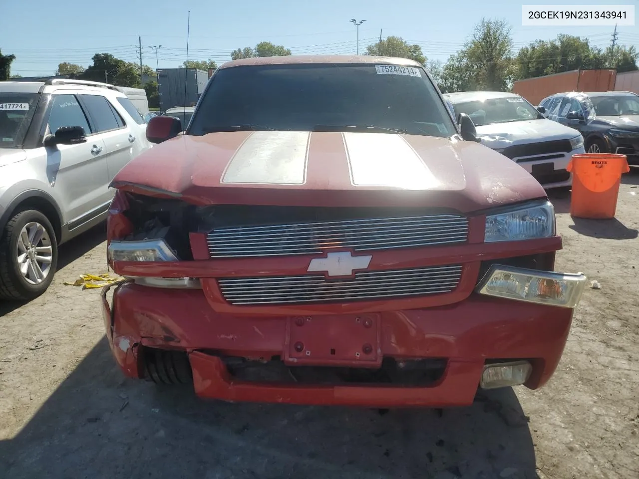 2003 Chevrolet Silverado K1500 VIN: 2GCEK19N231343941 Lot: 75244214