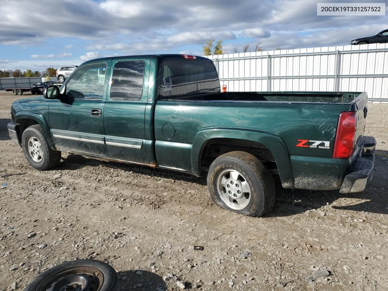 2003 Chevrolet Silverado K1500 VIN: 2GCEK19T331257522 Lot: 75418944