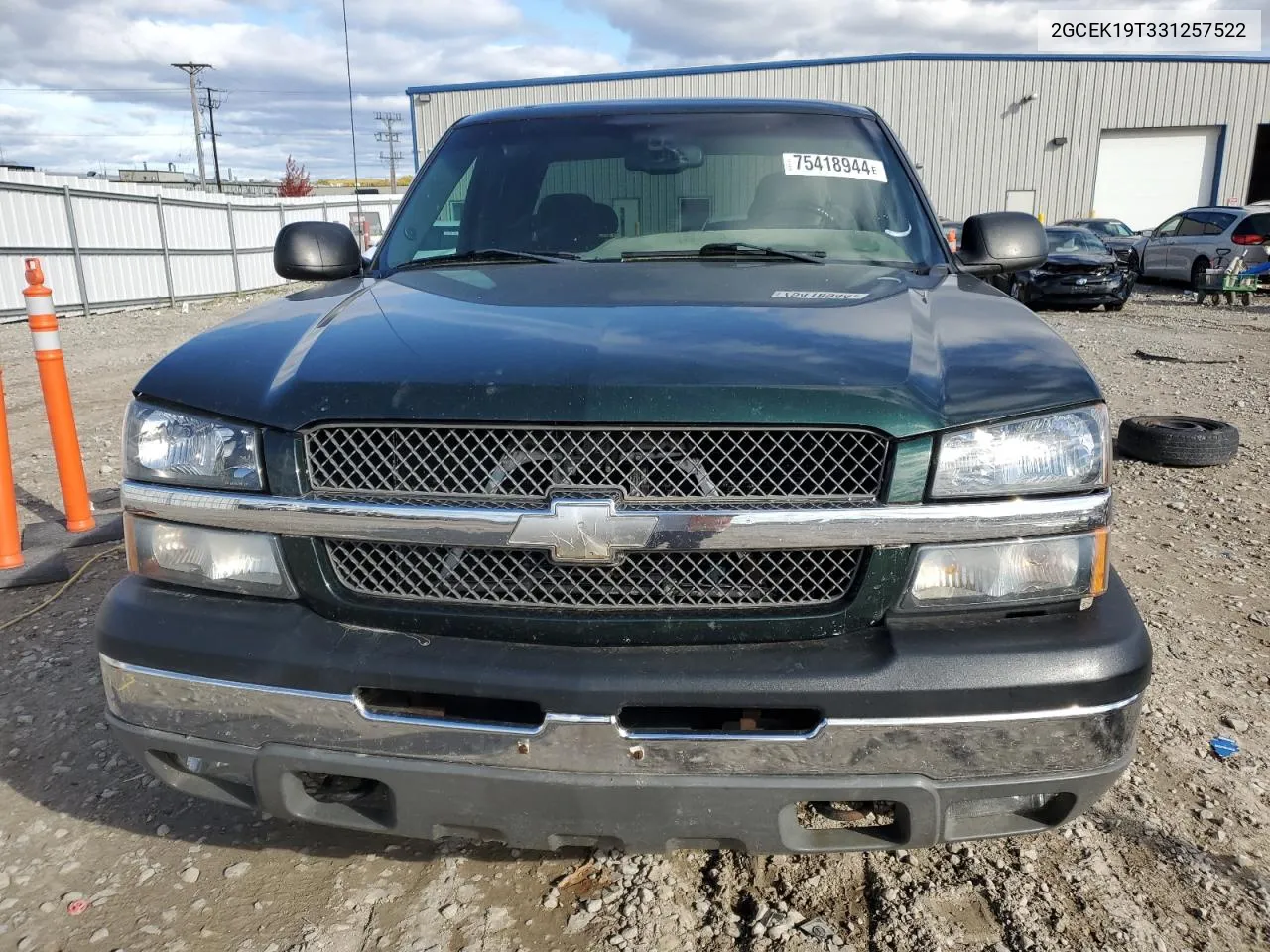 2003 Chevrolet Silverado K1500 VIN: 2GCEK19T331257522 Lot: 75418944