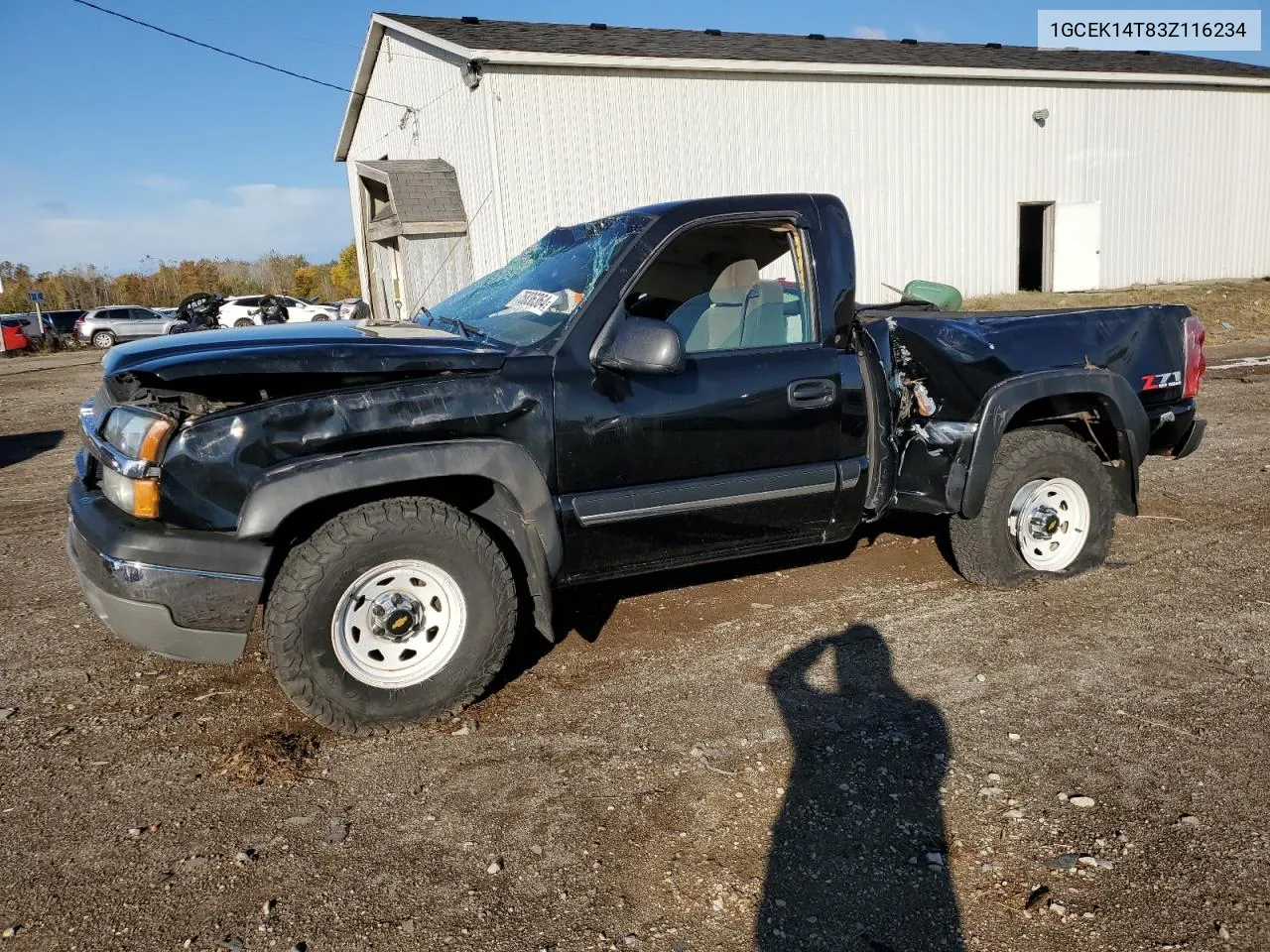 2003 Chevrolet Silverado K1500 VIN: 1GCEK14T83Z116234 Lot: 75836364