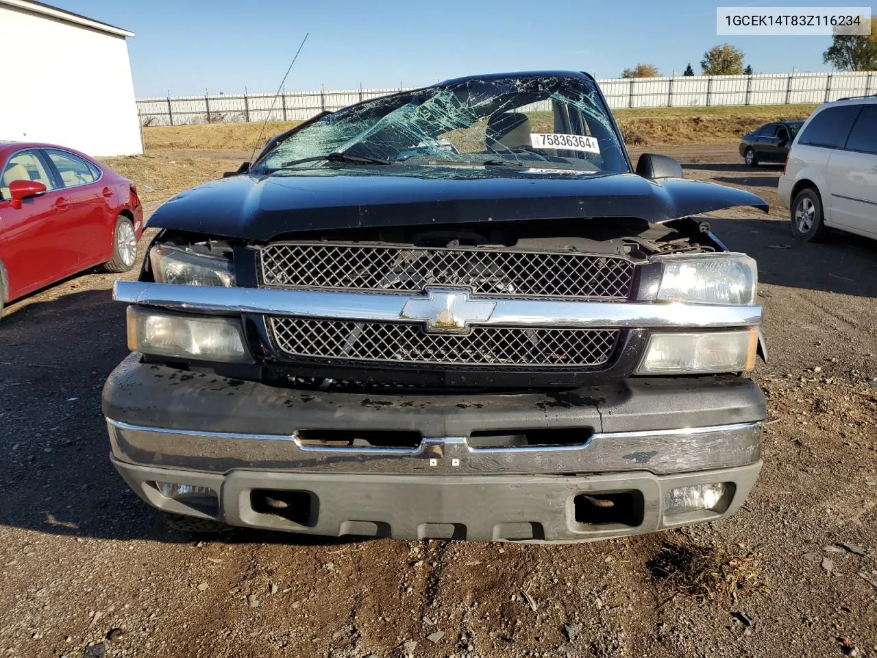 2003 Chevrolet Silverado K1500 VIN: 1GCEK14T83Z116234 Lot: 75836364