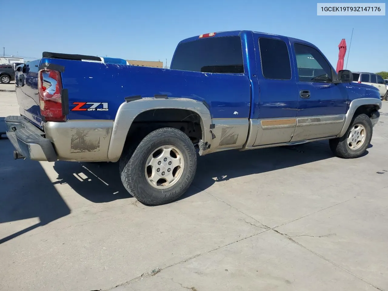 2003 Chevrolet Silverado K1500 VIN: 1GCEK19T93Z147176 Lot: 75931454