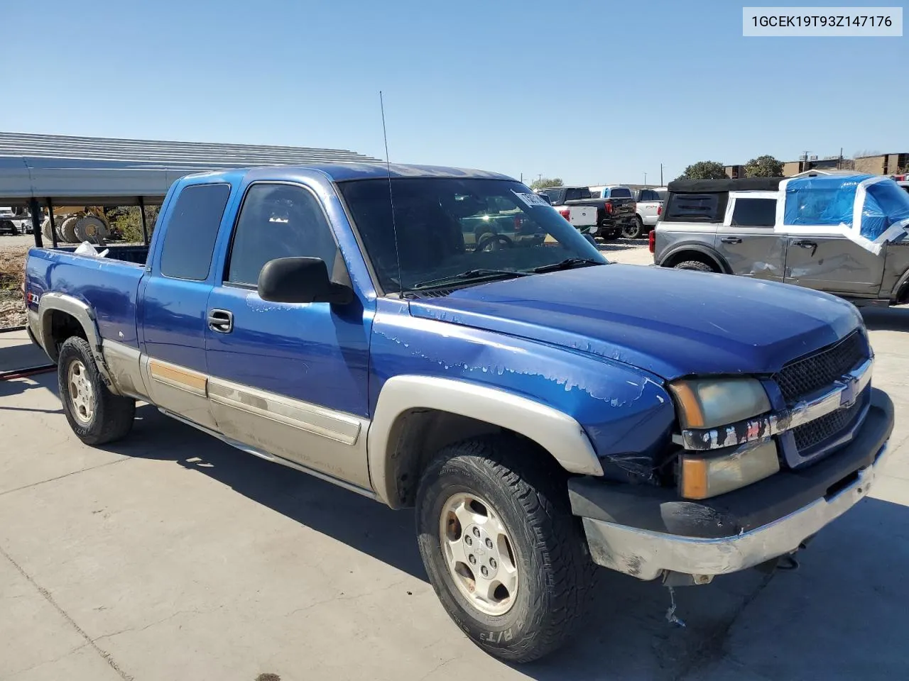 2003 Chevrolet Silverado K1500 VIN: 1GCEK19T93Z147176 Lot: 75931454