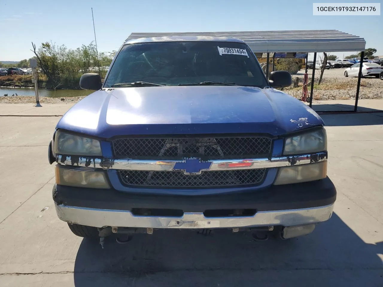 2003 Chevrolet Silverado K1500 VIN: 1GCEK19T93Z147176 Lot: 75931454