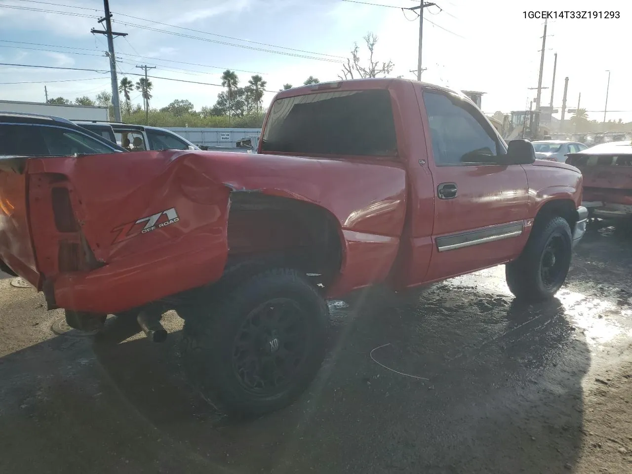 2003 Chevrolet Silverado K1500 VIN: 1GCEK14T33Z191293 Lot: 76403634