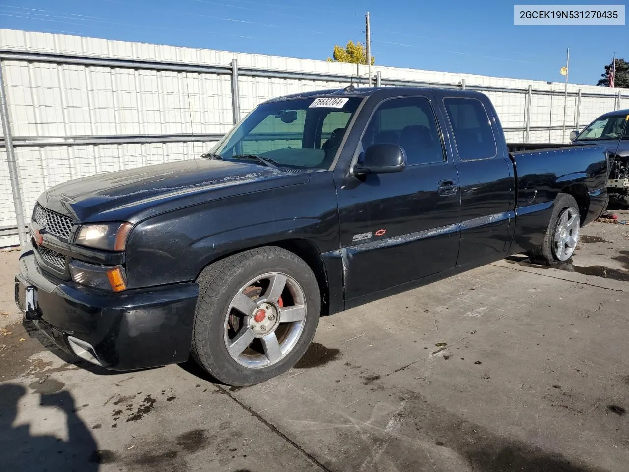 2003 Chevrolet Silverado K1500 VIN: 2GCEK19N531270435 Lot: 76632764