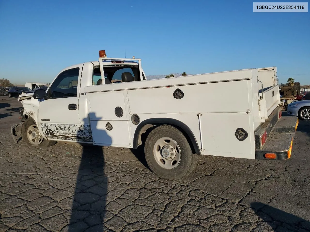 2003 Chevrolet Silverado C2500 VIN: 1GBGC24U23E354418 Lot: 77179004