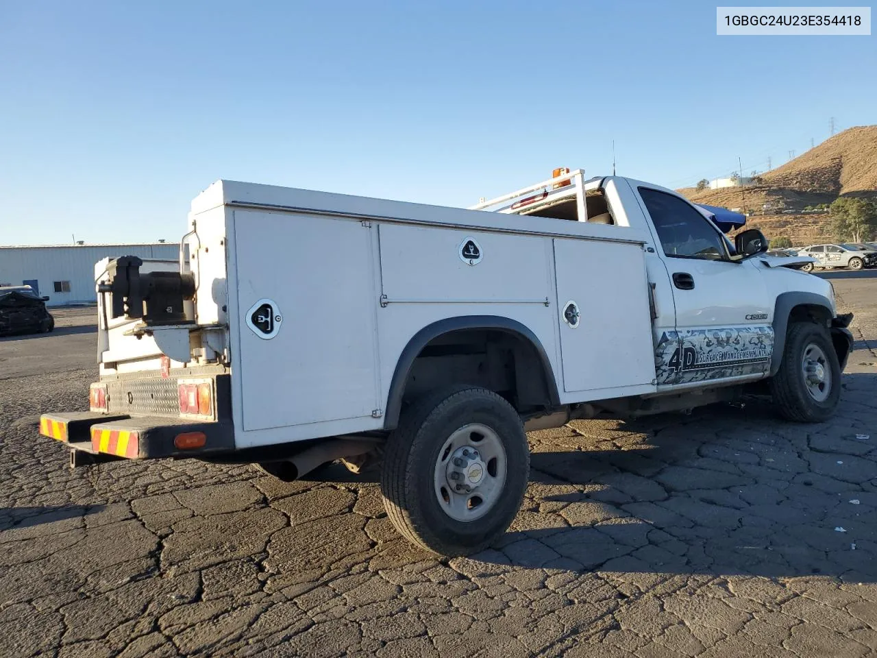 2003 Chevrolet Silverado C2500 VIN: 1GBGC24U23E354418 Lot: 77179004