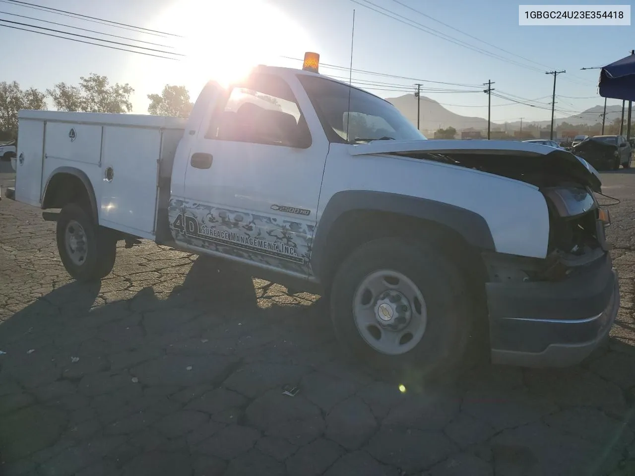 2003 Chevrolet Silverado C2500 VIN: 1GBGC24U23E354418 Lot: 77179004