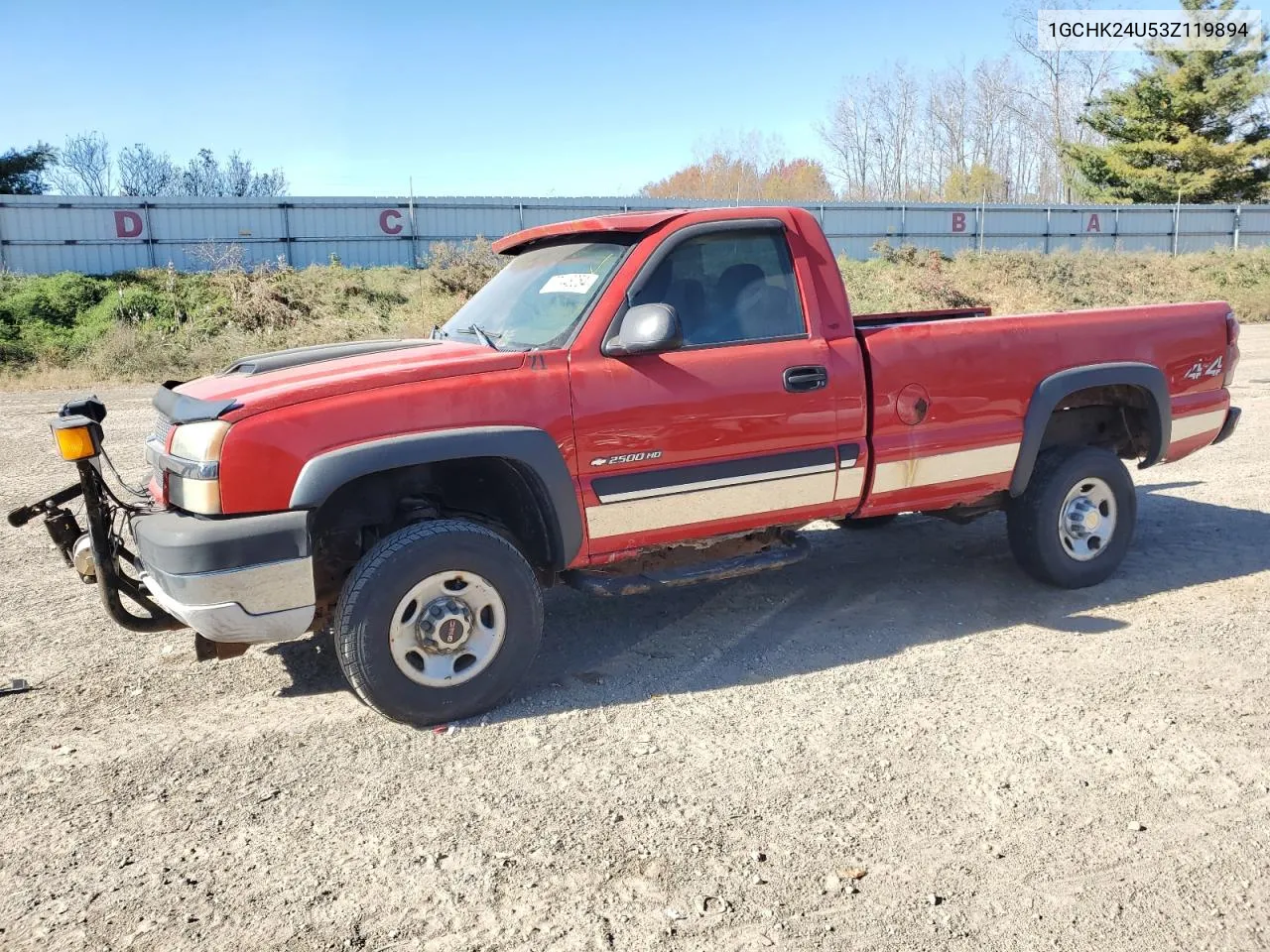 2003 Chevrolet Silverado K2500 Heavy Duty VIN: 1GCHK24U53Z119894 Lot: 77448054