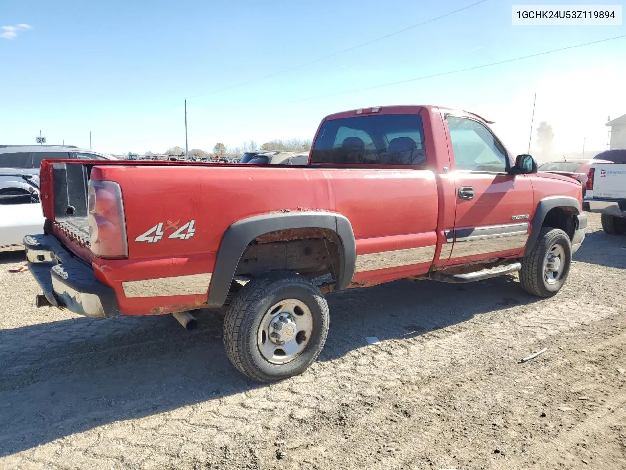 2003 Chevrolet Silverado K2500 Heavy Duty VIN: 1GCHK24U53Z119894 Lot: 77448054