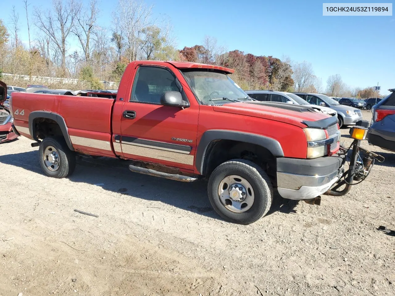 2003 Chevrolet Silverado K2500 Heavy Duty VIN: 1GCHK24U53Z119894 Lot: 77448054