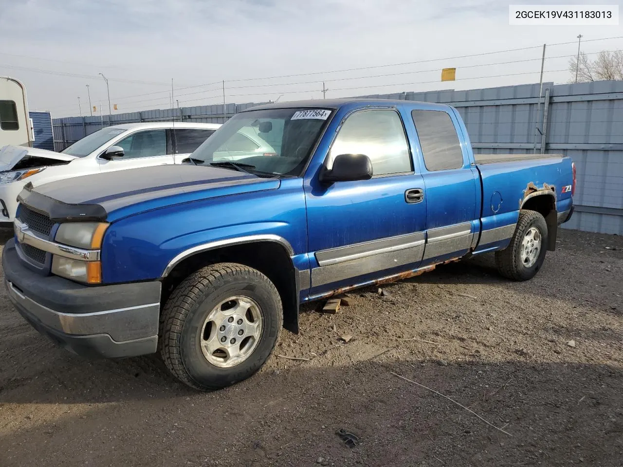 2003 Chevrolet Silverado K1500 VIN: 2GCEK19V431183013 Lot: 77877564