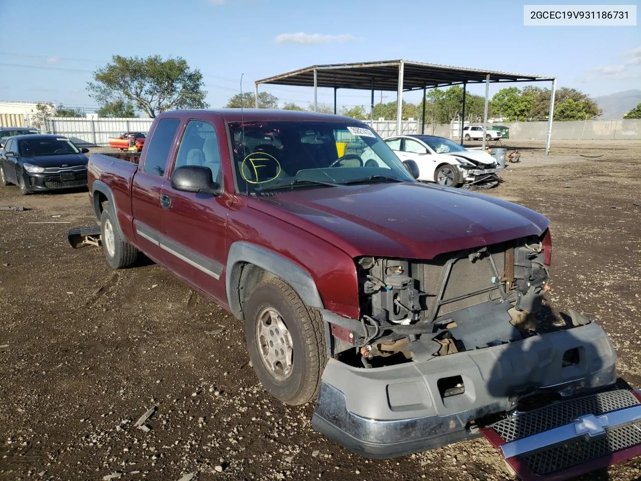 2003 Chevrolet Silverado C1500 VIN: 2GCEC19V931186731 Lot: 78090364