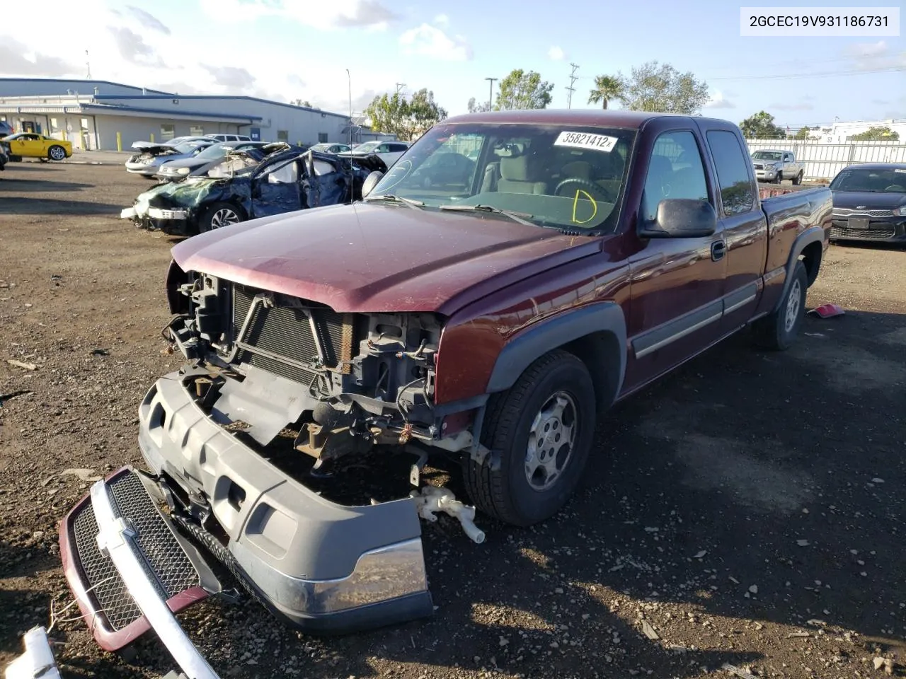 2003 Chevrolet Silverado C1500 VIN: 2GCEC19V931186731 Lot: 78090364