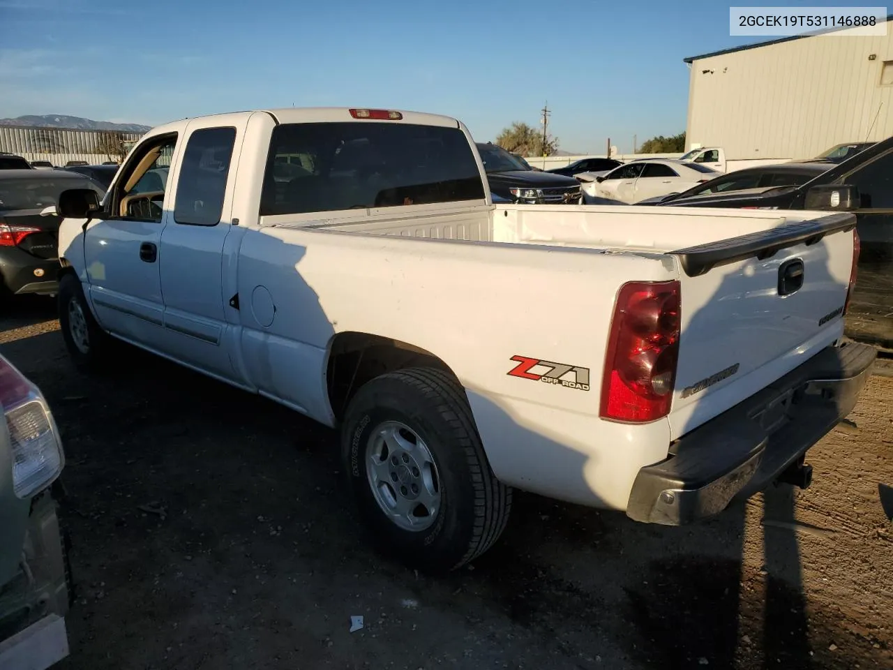 2003 Chevrolet Silverado K1500 VIN: 2GCEK19T531146888 Lot: 78855854