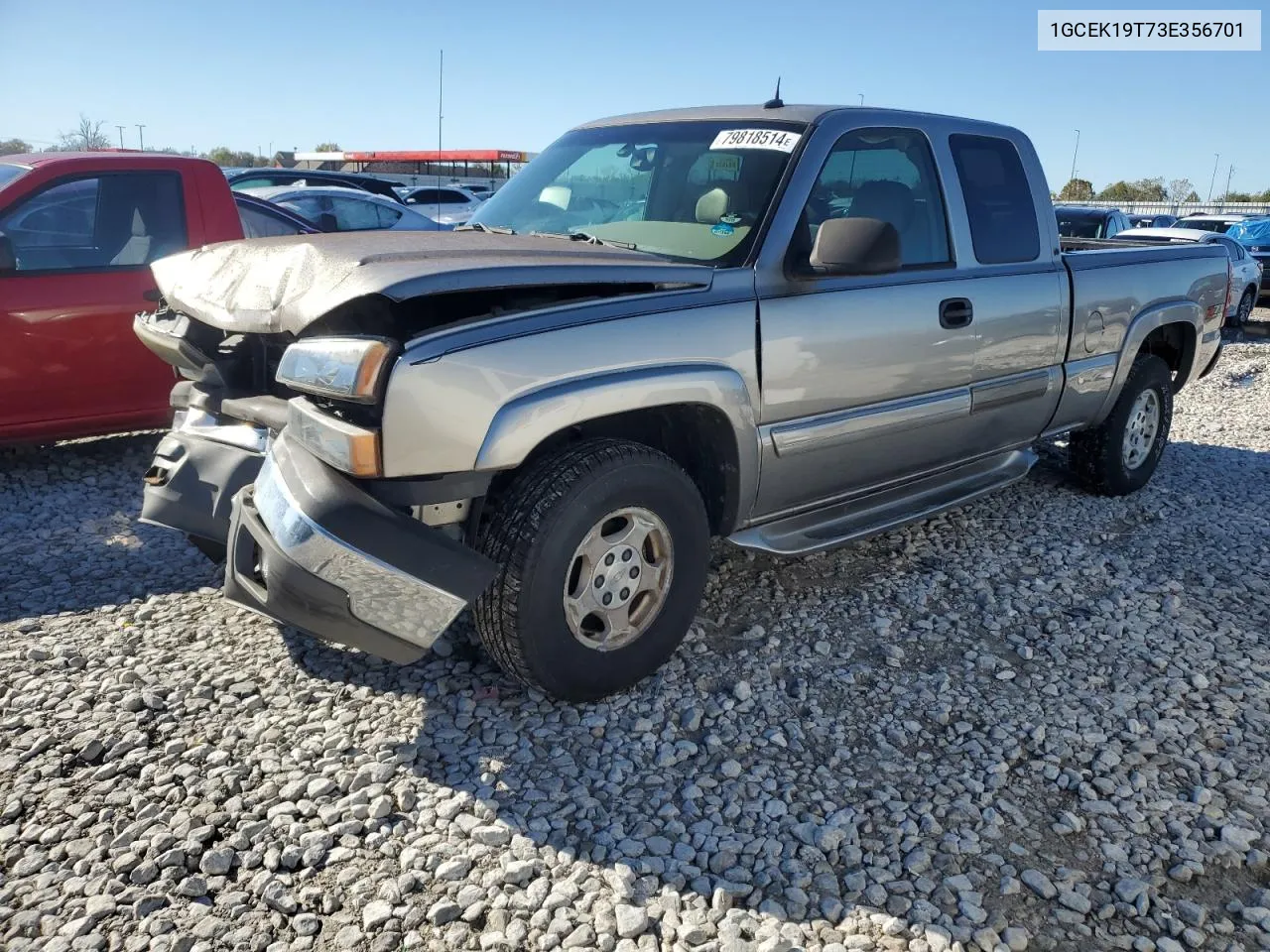 2003 Chevrolet Silverado K1500 VIN: 1GCEK19T73E356701 Lot: 79818514