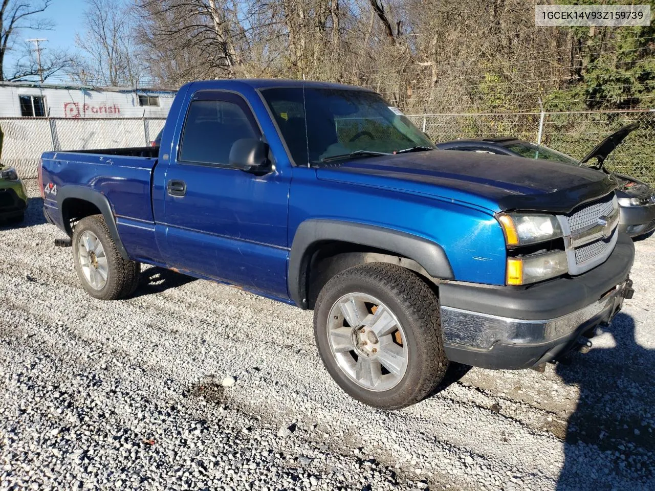 2003 Chevrolet Silverado K1500 VIN: 1GCEK14V93Z159739 Lot: 80391794