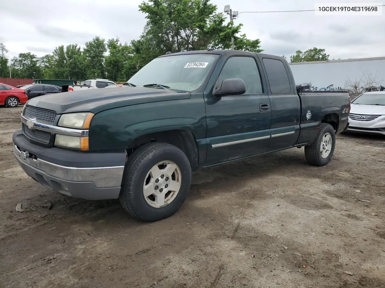 2004 Chevrolet Silverado K1500 VIN: 1GCEK19T04E319698 Lot: 53794284