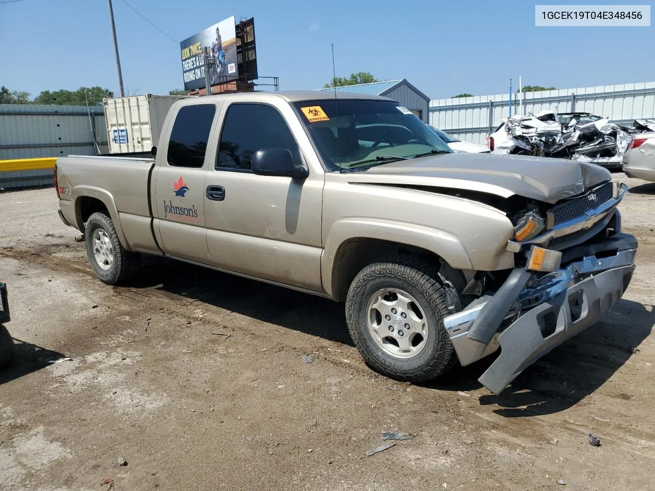 2004 Chevrolet Silverado K1500 VIN: 1GCEK19T04E348456 Lot: 67995354