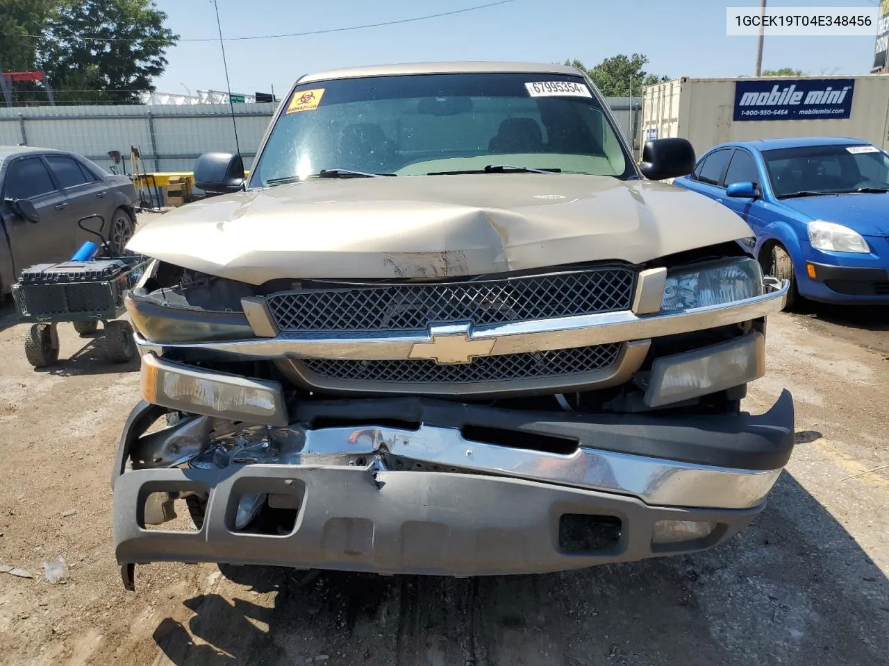 2004 Chevrolet Silverado K1500 VIN: 1GCEK19T04E348456 Lot: 67995354