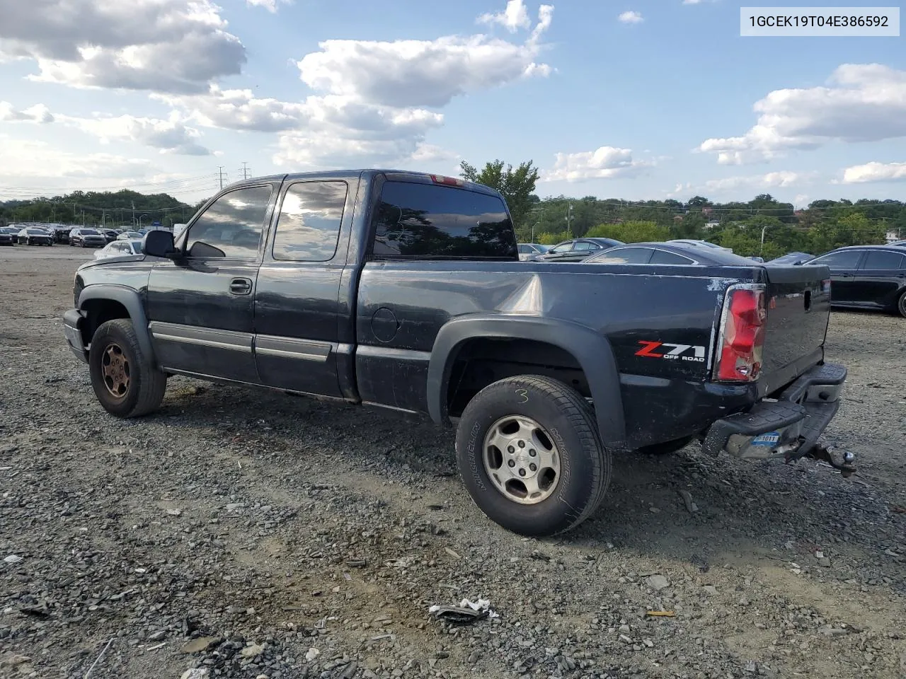 2004 Chevrolet Silverado K1500 VIN: 1GCEK19T04E386592 Lot: 68669734