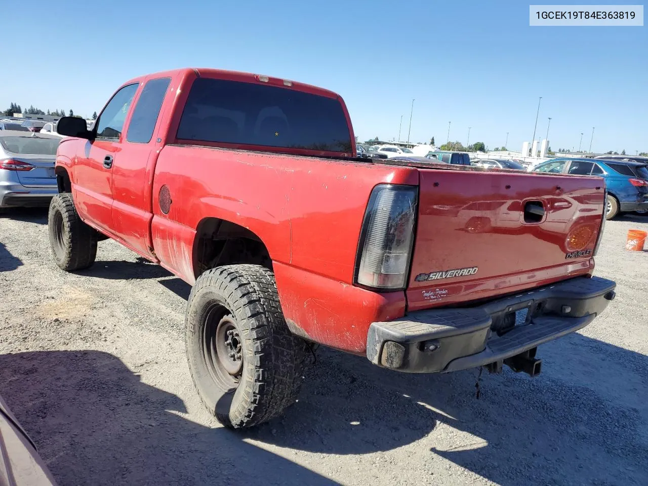 2004 Chevrolet Silverado K1500 VIN: 1GCEK19T84E363819 Lot: 71244964