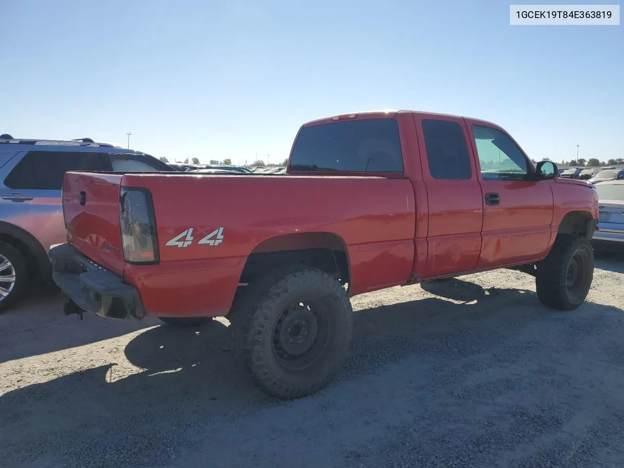 2004 Chevrolet Silverado K1500 VIN: 1GCEK19T84E363819 Lot: 71244964