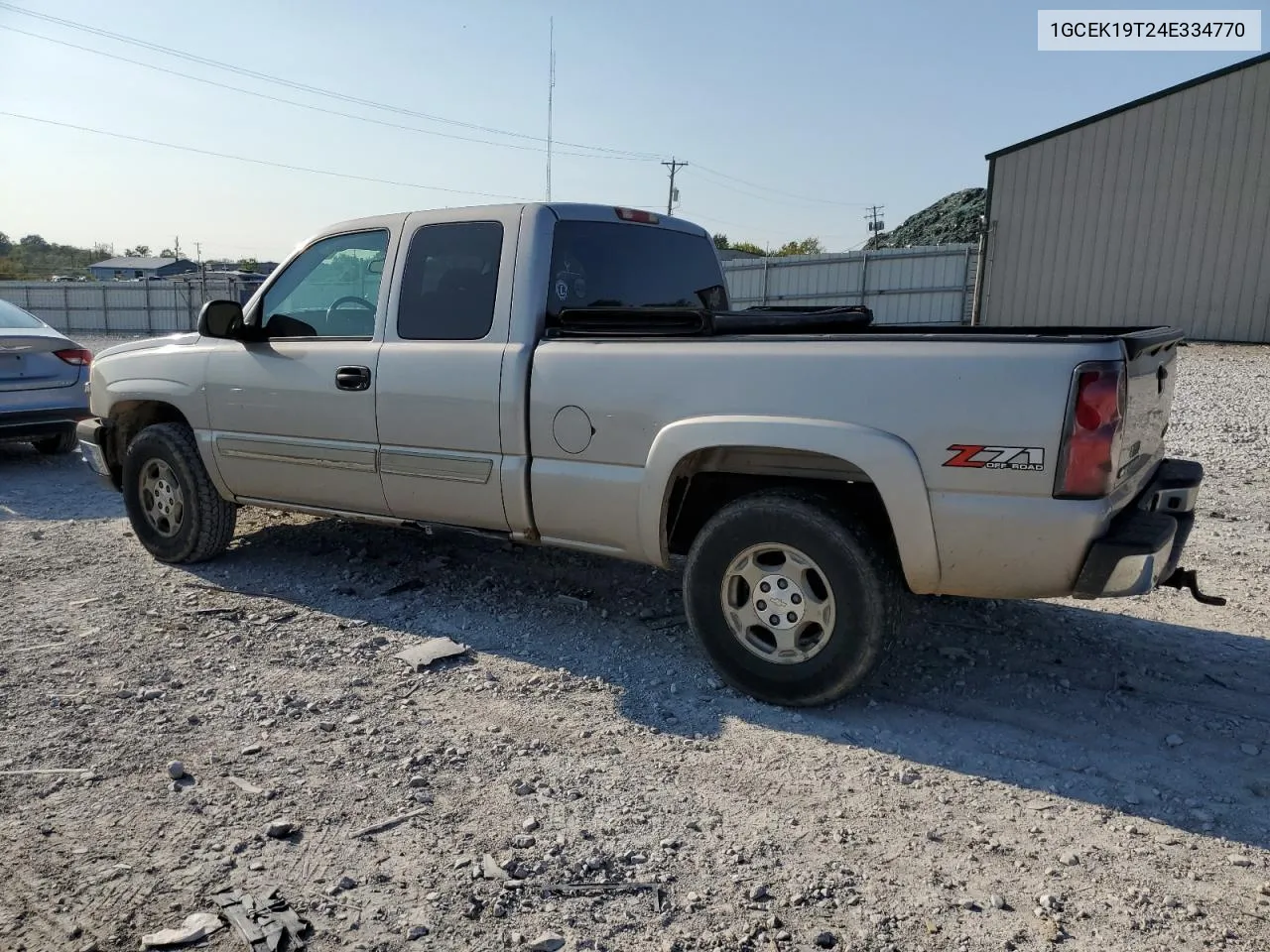 2004 Chevrolet Silverado K1500 VIN: 1GCEK19T24E334770 Lot: 71549604