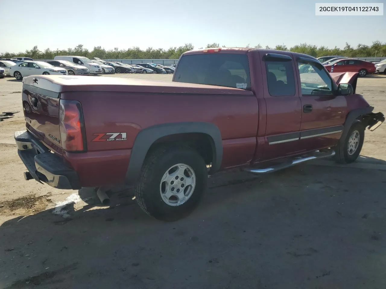 2004 Chevrolet Silverado K1500 VIN: 2GCEK19T041122743 Lot: 72713954