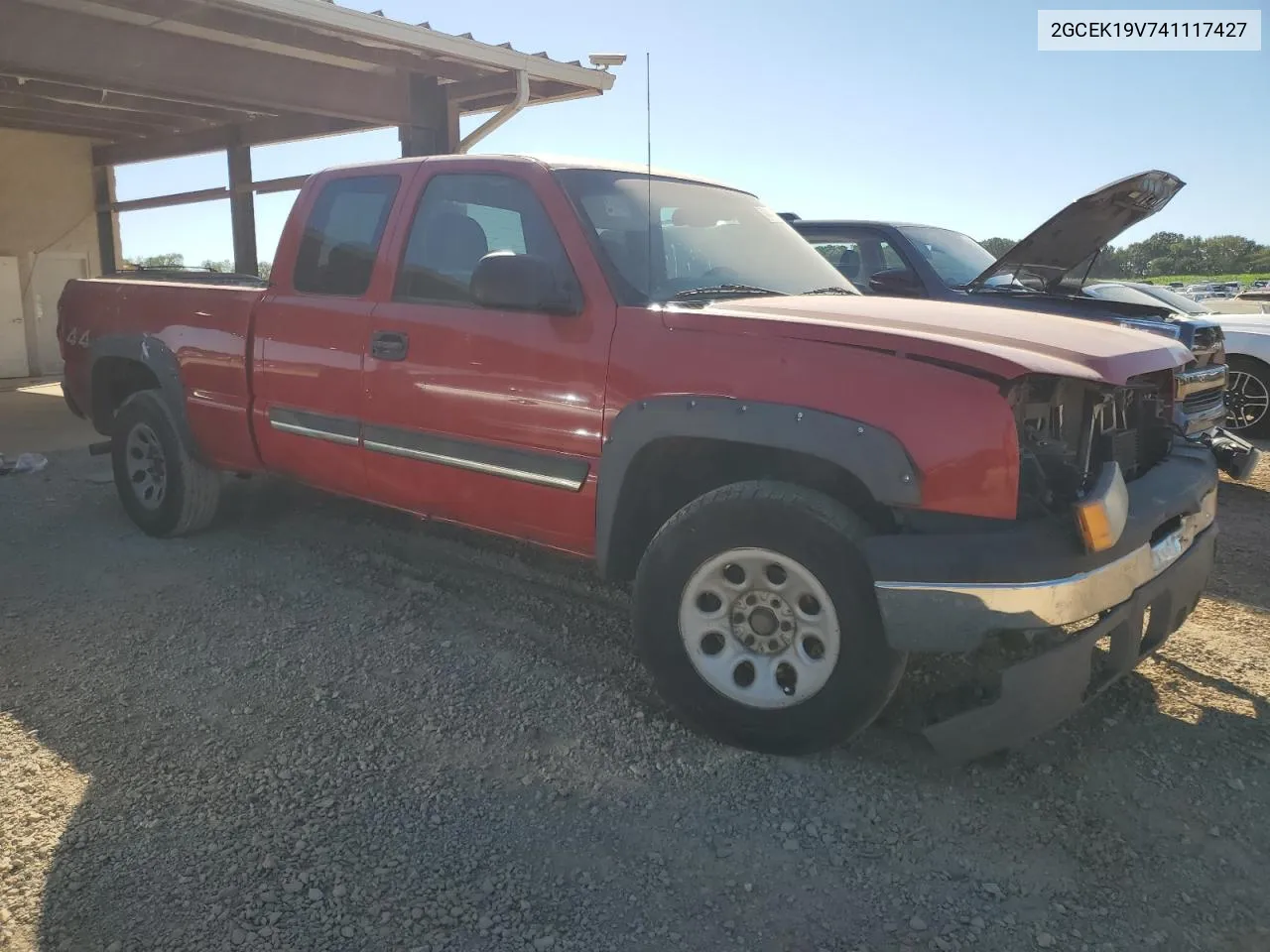 2004 Chevrolet Silverado K1500 VIN: 2GCEK19V741117427 Lot: 74441714