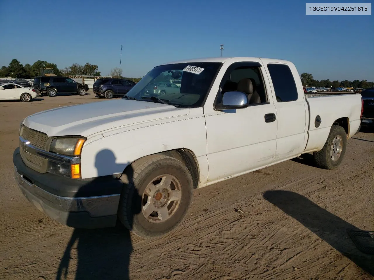 2004 Chevrolet Silverado C1500 VIN: 1GCEC19V04Z251815 Lot: 74485774