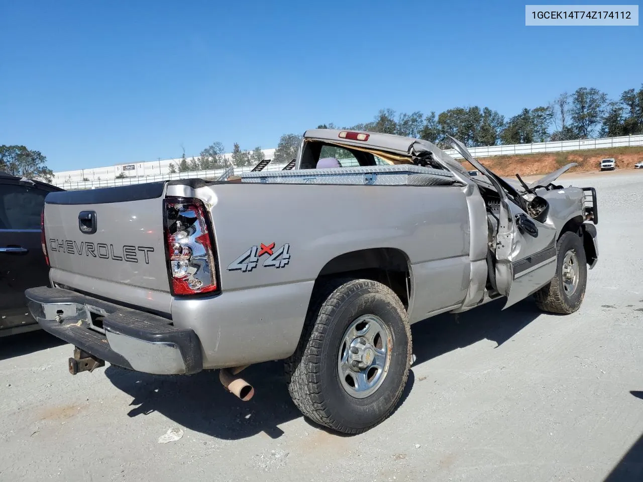 2004 Chevrolet Silverado K1500 VIN: 1GCEK14T74Z174112 Lot: 74639474