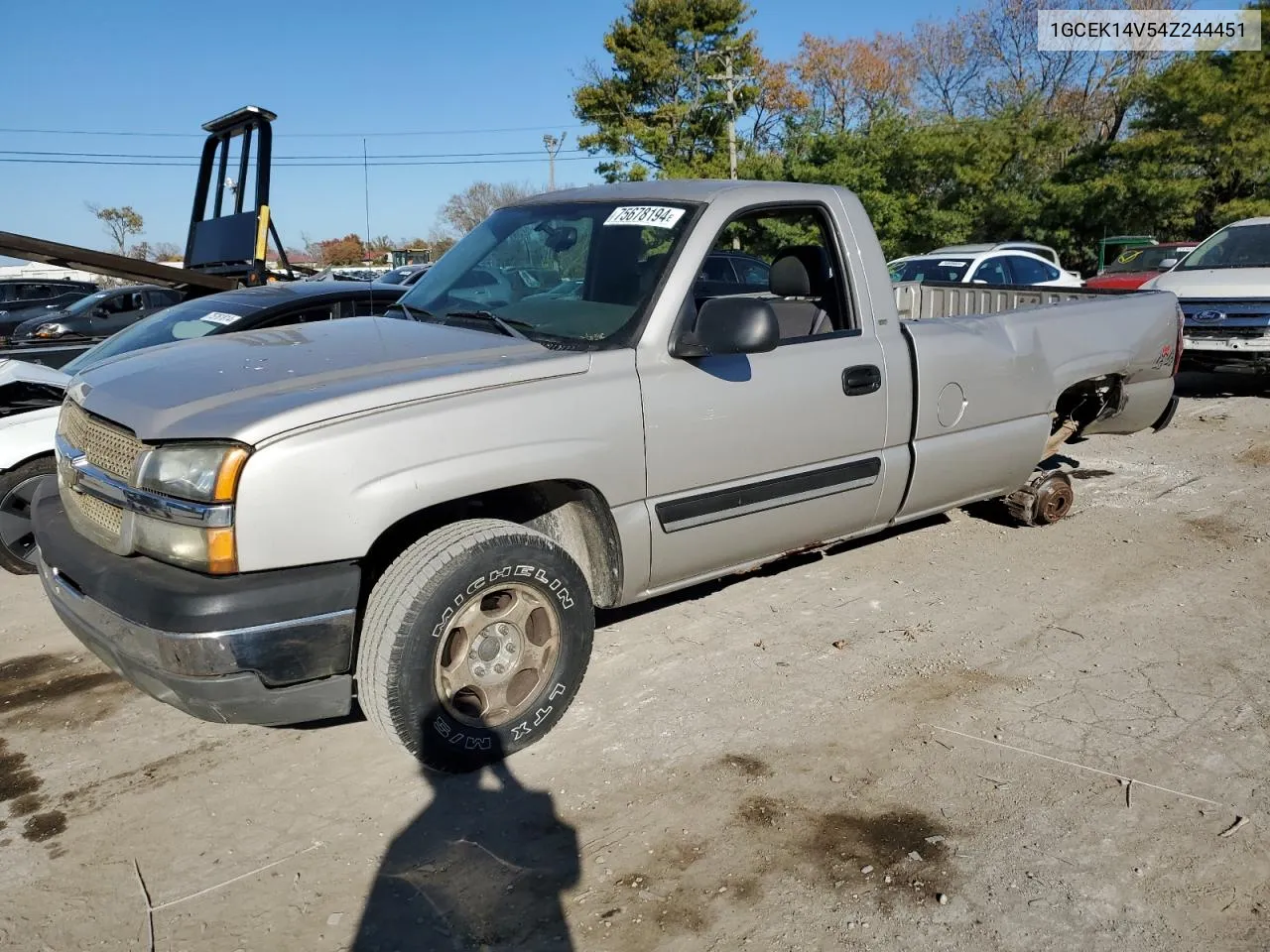 2004 Chevrolet Silverado K1500 VIN: 1GCEK14V54Z244451 Lot: 75678194