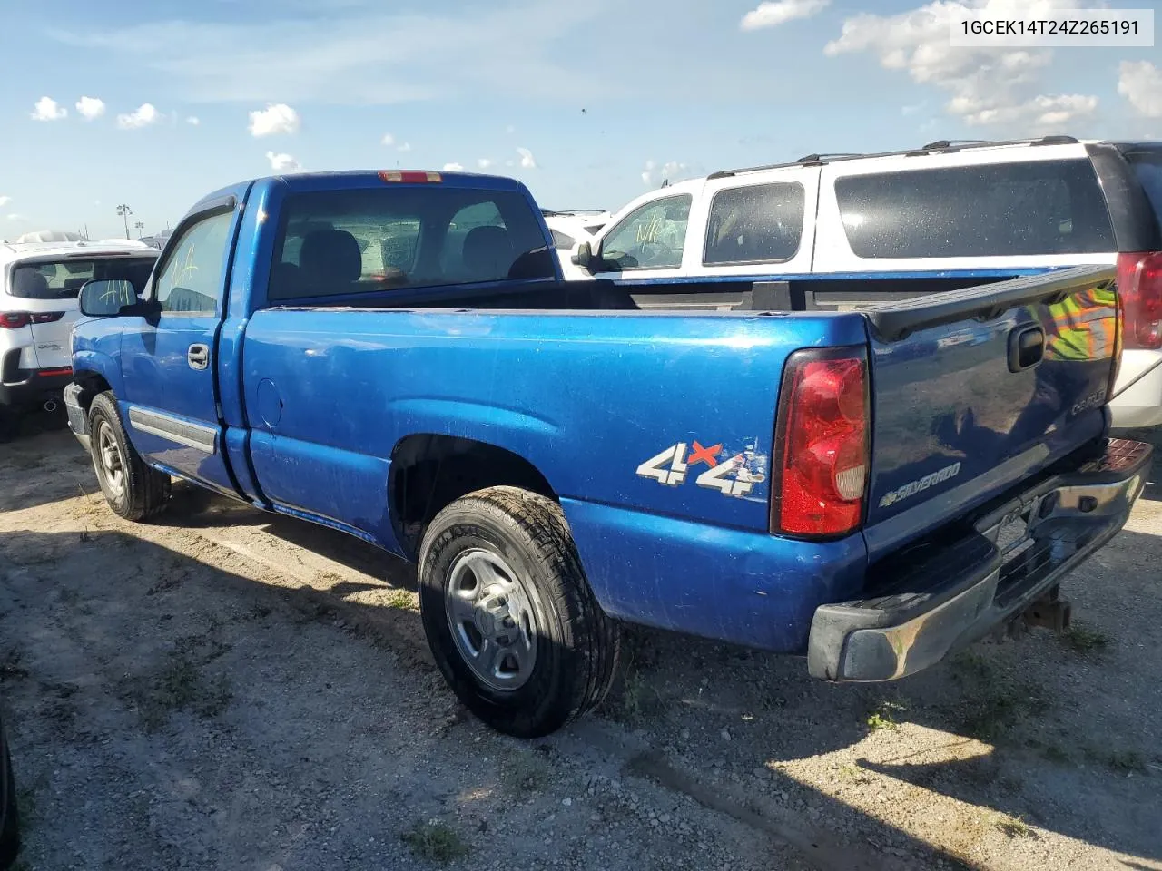 2004 Chevrolet Silverado K1500 VIN: 1GCEK14T24Z265191 Lot: 76034754