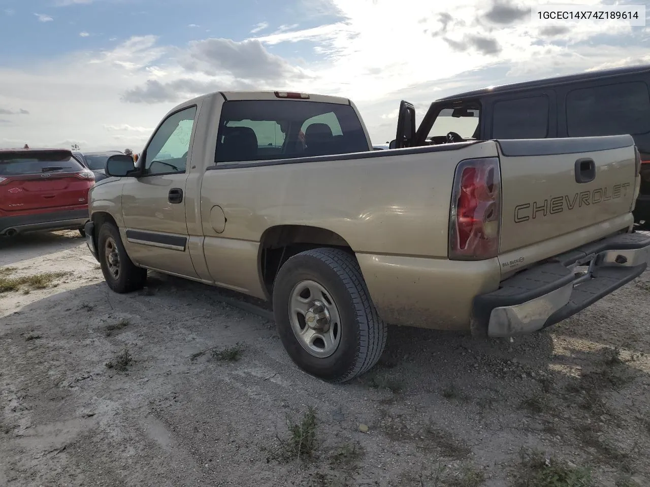 2004 Chevrolet Silverado C1500 VIN: 1GCEC14X74Z189614 Lot: 76202364