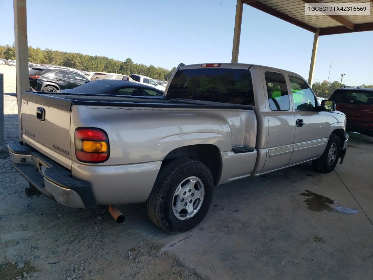 2004 Chevrolet Silverado C1500 VIN: 1GCEC19TX4Z316569 Lot: 76896034