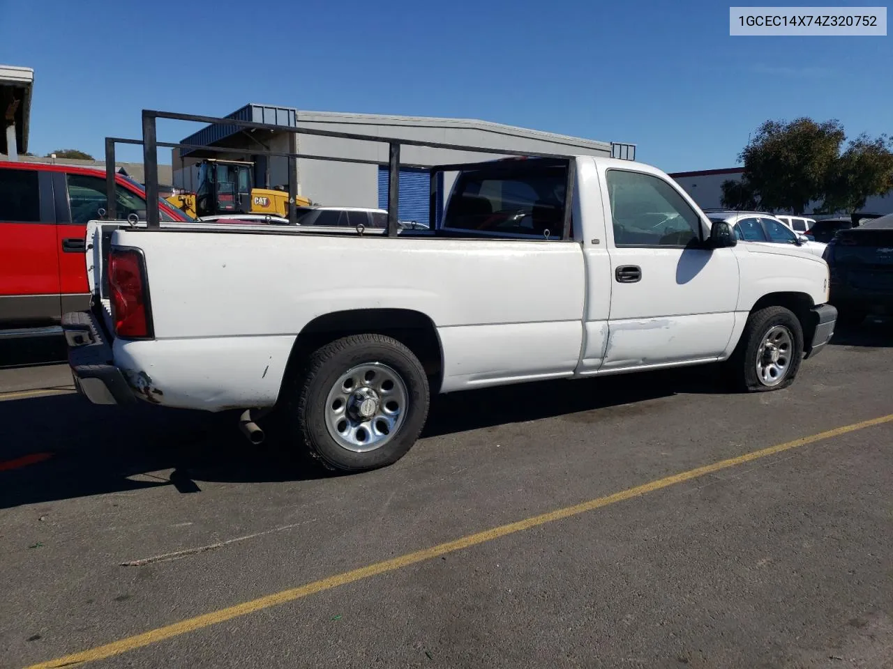 2004 Chevrolet Silverado C1500 VIN: 1GCEC14X74Z320752 Lot: 77087214