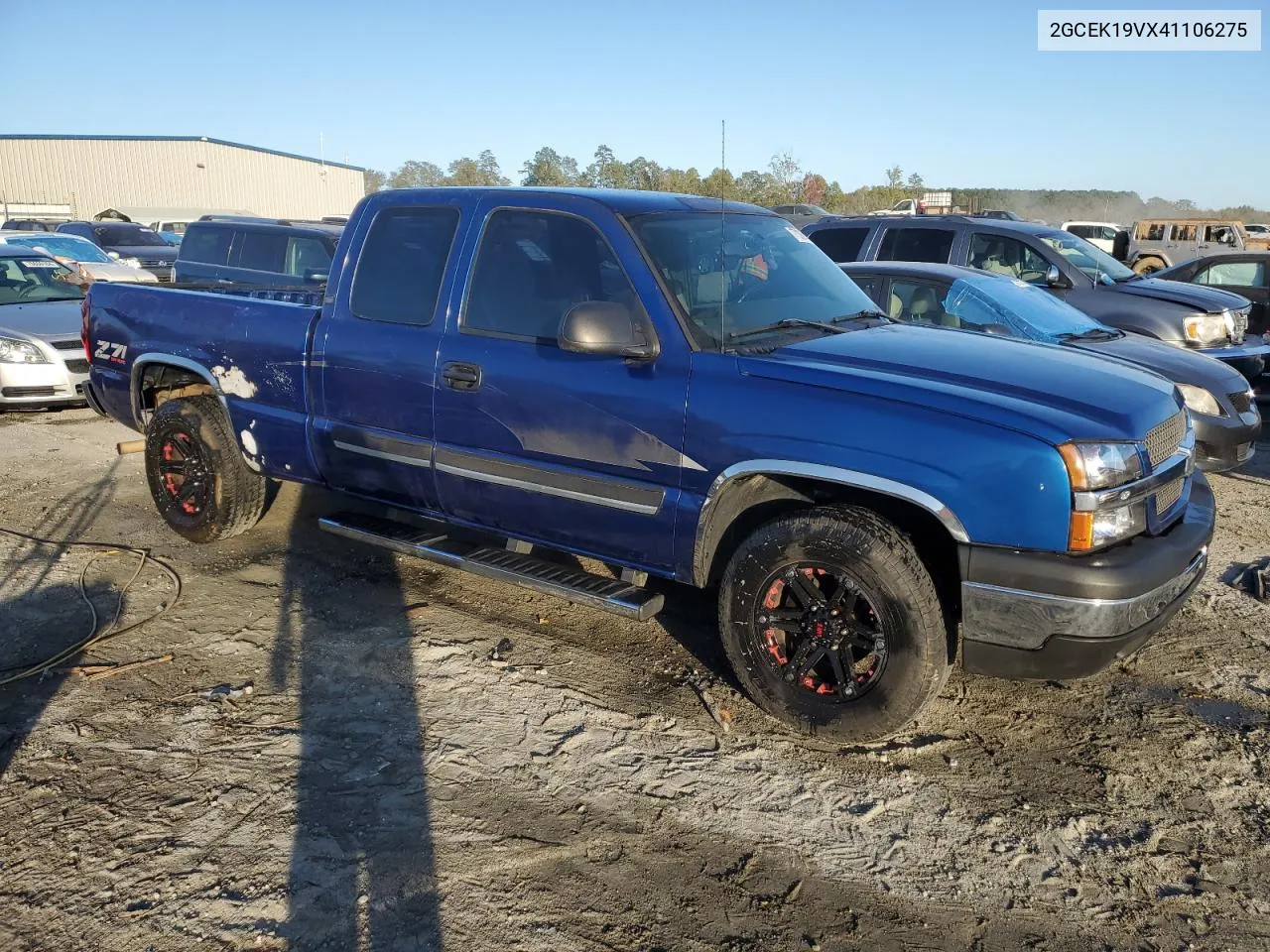 2004 Chevrolet Silverado K1500 VIN: 2GCEK19VX41106275 Lot: 77336914