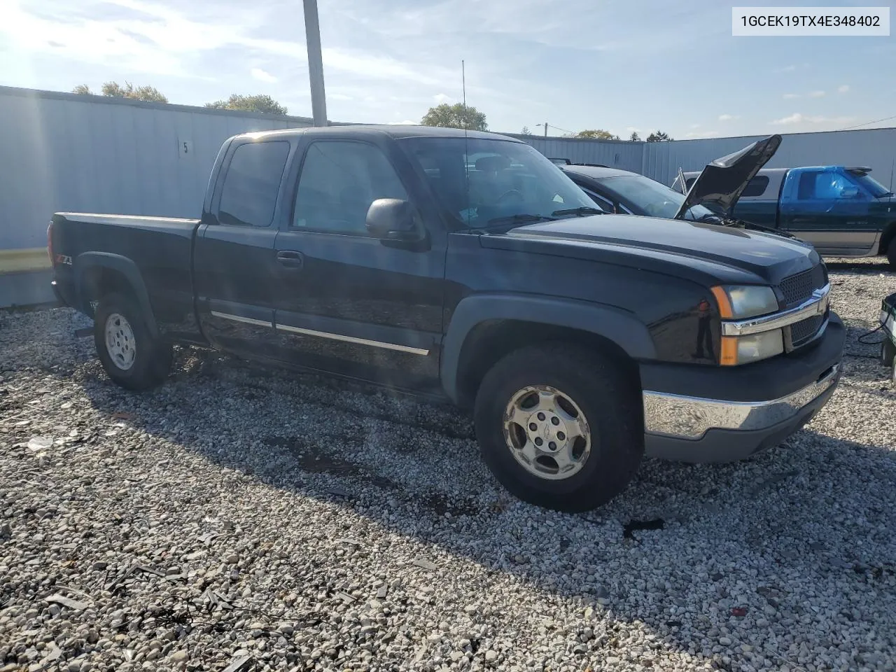 2004 Chevrolet Silverado K1500 VIN: 1GCEK19TX4E348402 Lot: 77893814