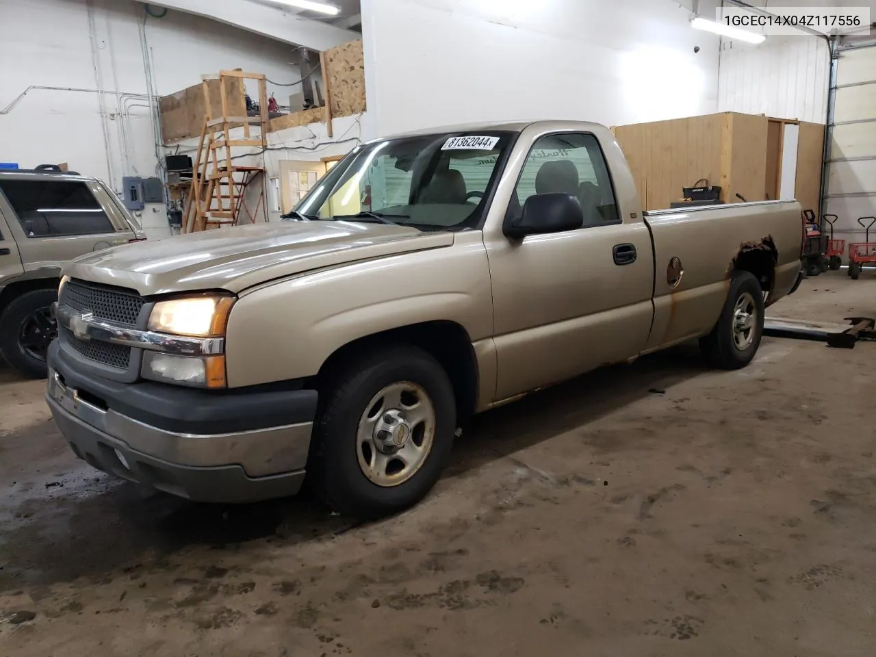 2004 Chevrolet Silverado C1500 VIN: 1GCEC14X04Z117556 Lot: 81362044